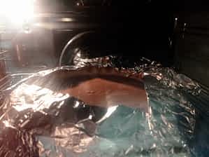 pay en el horno con aluminio en los bordes