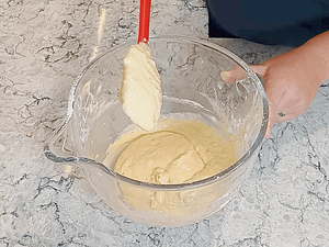 la textura de la masa final de los muffins