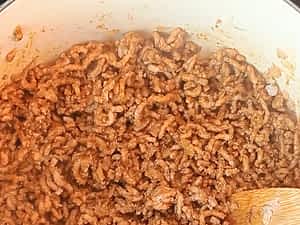 mezcla de carne con las especias