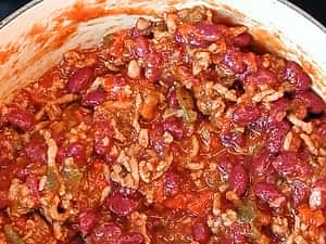 todos los ingredientes mezclados en la olla