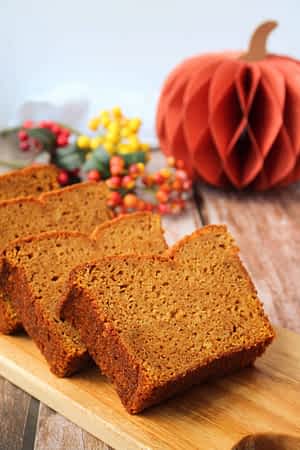 bizcocho de calabaza rebanado