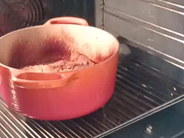 olla en el horno sin tapa