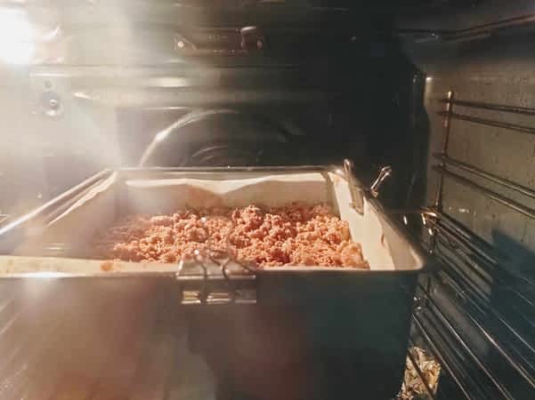 barritas de cheesecake en el horno