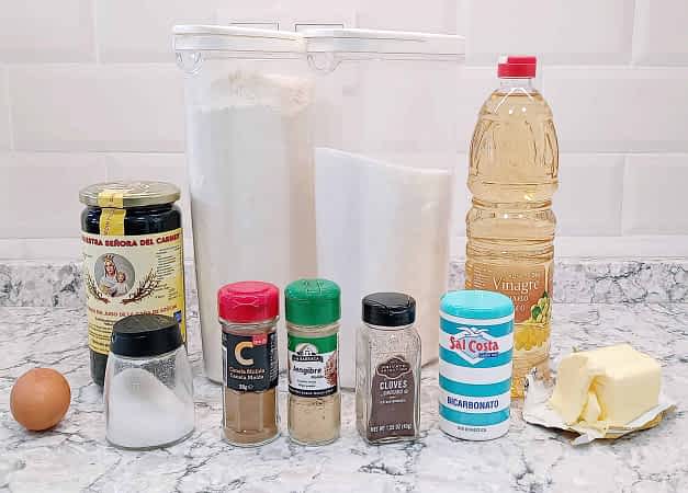 ingredientes para hacer galletas de jengibre