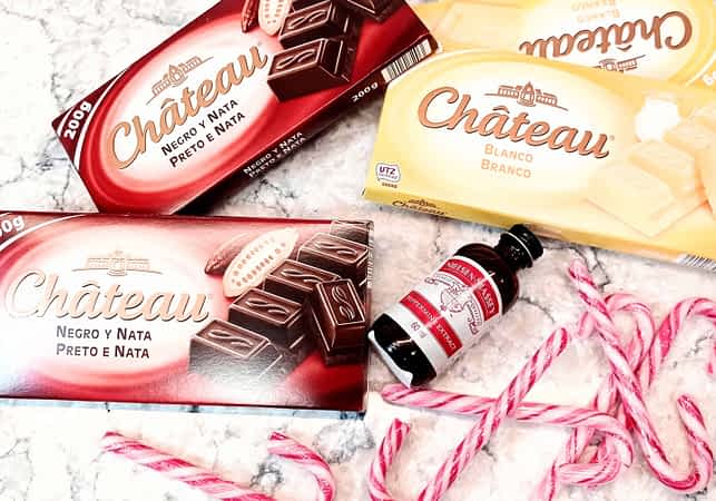 ingredientes para chocolatinas de menta