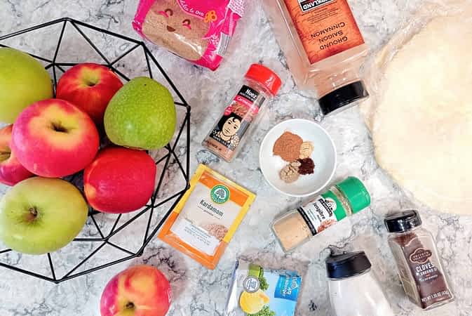 los ingredientes para hacer el mejor pay de manzana apple pie