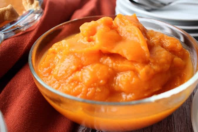 bol con puré de calabaza casero