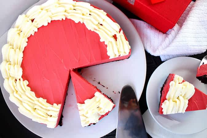 vista del cheesecake desde arriba