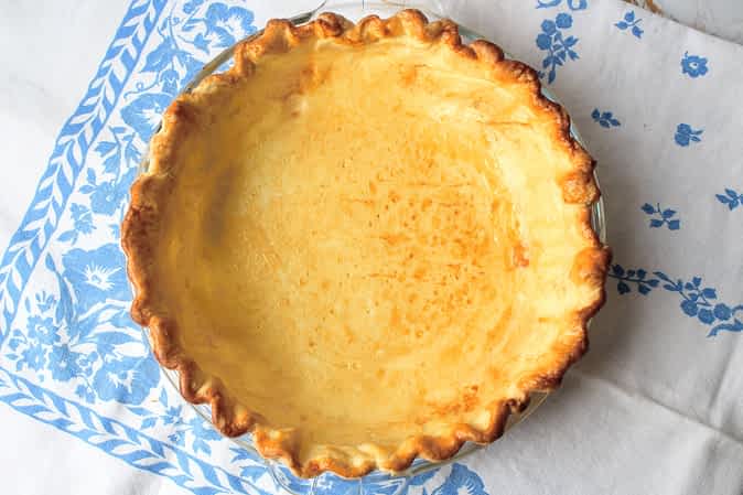 una masa de pay horneada a ciegas