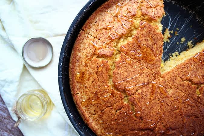 pan de maíz con miel