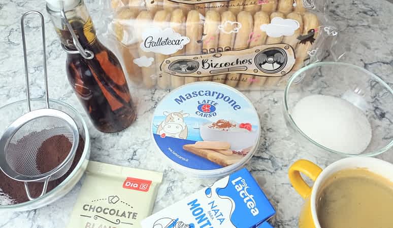 ingredientes para hacer tiramisu sin huevos