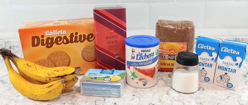 ingredientes para hacer un Banoffee Pie