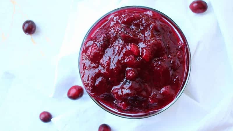 salsa de arándanos rojos